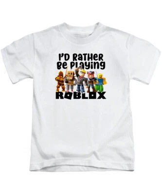 I'd Rather Be Playing R0bl0x Kids T-Shirt Tee Top Gaming Gamer Childrens - Image 1 of 2