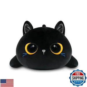 Puffpals Black Cat Plush Stuffed Animal Soft Pillow Plush Toy Christmas Thank - Picture 1 of 5