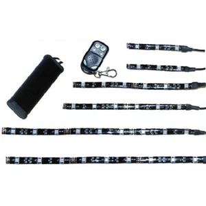 6Pc Green LED Motorcycle Lighting Neon Body Engine Glow Lights Strips Remote Kit - Picture 1 of 3