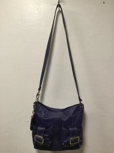 Tignanello Crossbody Shoulder Handbag Purple/Blue Leather H8 - Picture 1 of 10