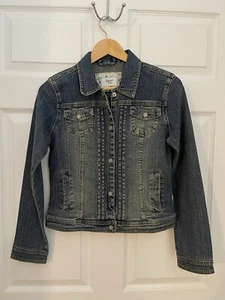 Limited Too Girls Youth L Denim Blue Jean Jacket Snap Buttons Free Shipping - Picture 1 of 7
