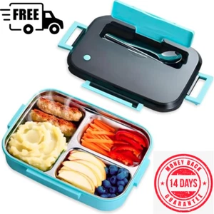 Bento Box Lunch Container, Bento Box Comes with Spoon, Chopsticks, Durable Metal - Picture 1 of 8