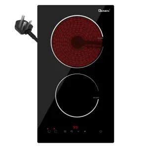 GIONIEN 30cm Ceramic Hob, 2 Ring Electric Hob, Plug in Double Electric Hobs - Picture 1 of 9