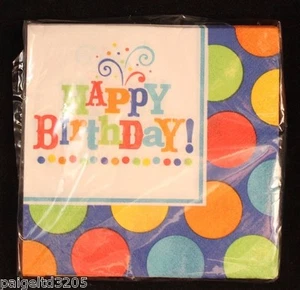 Amscan Happy Birthday! Birthday Fever Fun 2-ply Beverage Napkins 16 ct - Picture 1 of 1