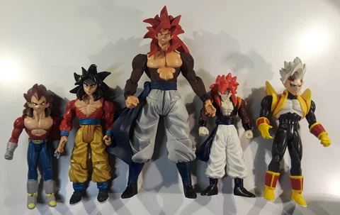 Dragon Ball GT Action Figure Lot of 5 SS4 Goku Vegeta Gogeta Super Baby Vegeta Cover