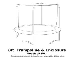 Jumpking JK8VC1 8ft Trampoline And Net Combo NIB New Never Used