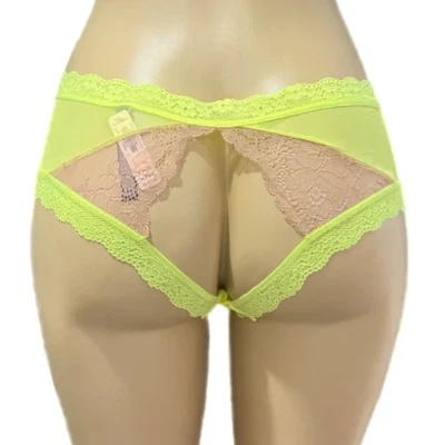 Calcinha Victorias Secret sexy lisa cetim malha renda acabamento costas abertas atrevidas XLarge - Imagem 1 de 4