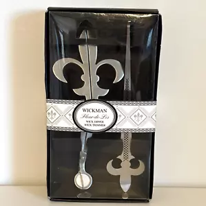 WICKMAN Wick Trimmer Dipper Set Fleur-De-Lis Candle Accessories Brushed Silver - Picture 1 of 9