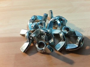 TUERCAS DE ALA ENCHAPADA EN ZINC TUERCA DE MARIPOSA PARA CABER PERNOS Y TORNILLOS 1/2" UNC paquete de 10 - Imagen 1 de 2