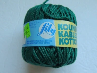 Lily Kountry Kabled Kotton Lite color 62 esmeralda 1,75 oz Foto 1 de 3