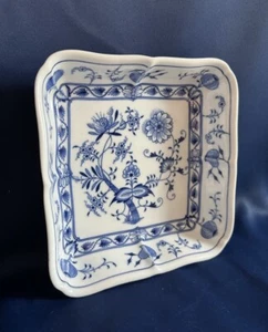 Antique Carl Teichert Meissen Blue Onion Porcelain Bowl 9” x 9” – Made 1882-1929 - Picture 1 of 8