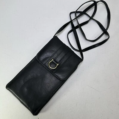 Cartera Bandolera Mundi Safekeeper Cuero Negro Tarjetas Efectivo Moneda Chequera ID Foto 1 de 4