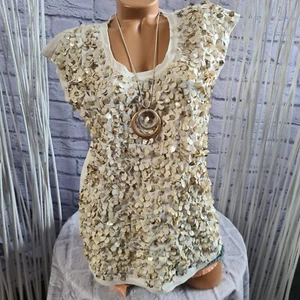 Heine Shirt Bluse Patrizia Dini Gr. 38 mit Pailletten (1 313) NEU - Bild 1 von 7