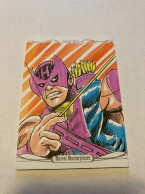 2016 Marvel Masterpieces Sketch Card Hawkeye - Baml - Image 1 of 3