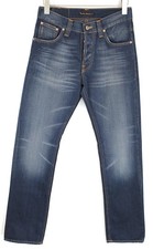 NUDIE Jeans Average Joe W30/L34 Men Jeans Buttoned Regular Straight Denim Blue