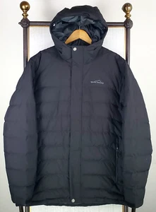 EDDIE BAUER Hombres Talla XL Hombres Plumón de Ganso Chaqueta con Capucha Negra Acolchada Invierno Cremallera - Imagen 1 de 13