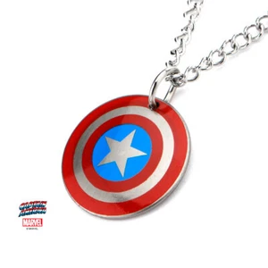 Collar de joyería de acero inoxidable con logotipo del Capitán América para niños y cadena de acero inoxidable - Imagen 1 de 3