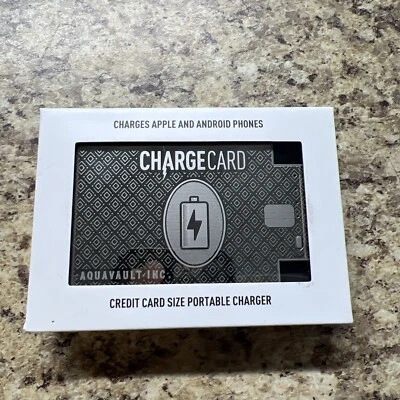 Aquavault Credit Card Size 2300mAh Portable Fast 1.5V Phone Charger Silver - Image 1 of 4