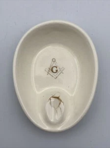 Vintage Small Masonic Ashtray Shriner Ceramic Dish MCM Midcentury - Picture 1 of 8