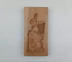 Gene Wilson Easter Rabbit Hand Carved Wood Springerle Cookie Mold Stamp 2015 USA - Picture 1 of 16