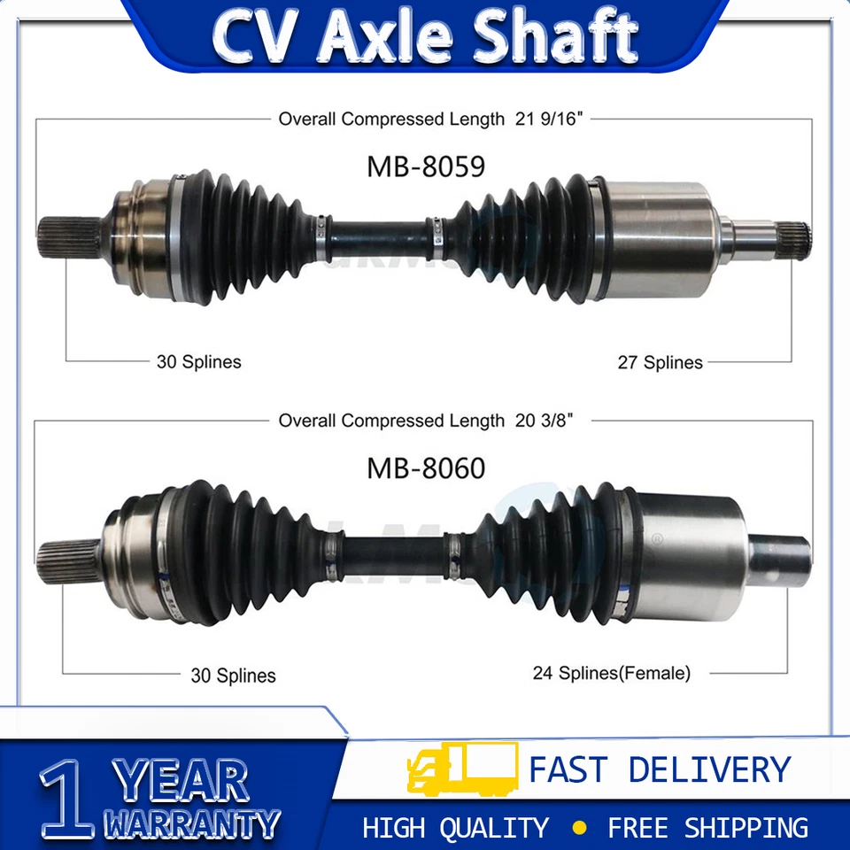 TrakMotive CV Axle Shaft CV joint 2x For from 2013 - 2015 Mercedes-Benz GLK250 - Image 1 of 4
