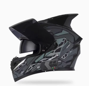 Motorcycle Helmet with Bluetooth Men Women Universal Gray Full Helmets - Picture 1 of 3