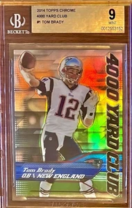 BGS 9 Tom Brady 2014 Topps Chrome Refractor Insert Four Thousand Yards Club Holo - Picture 1 of 2