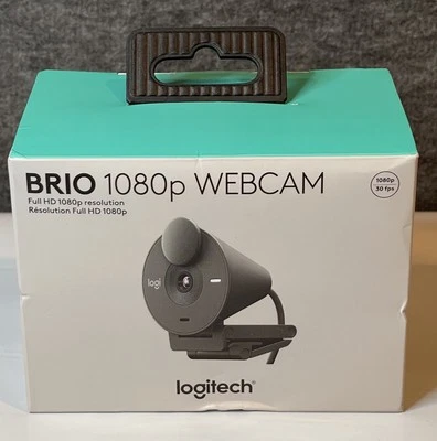 Logitech Brio 1080p Webcam Auto Light Correction Privacy Shutter Black HD NIB - Image 1 of 4