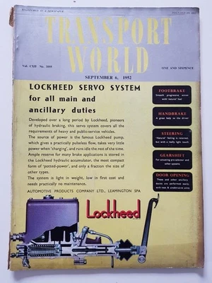 TRANSPORT WORLD NEWSPAPER MAGAZINE SEP 6 1952 VOL CXII (112) NO. 3555 - Image 1 of 4