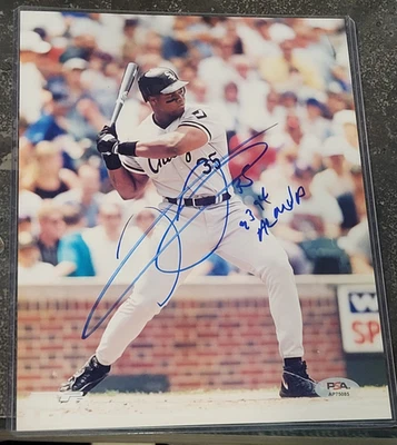 Frank Thomas Autographed / Signed 8x10 Glossy Photo PSA 93 94 AL MVP Inscription - Image 1 of 4