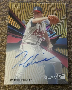 2015 Topps High Tek Auto Tom Glavine modello 1 erba/onde oro arcobaleno/50 (AU) - Foto 1 di 2