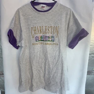Vintage 90s Anvil Charleston NC Graphic T-Shirt Damen Gr. XL bestickt  - Bild 1 von 10