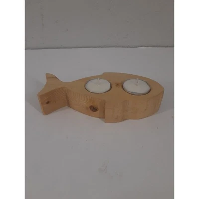 Рыба в форме чай света подсвечник 2 свечи океан озеро пляж тематический натуральный - Изображение 1 из 4