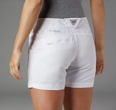 Columbia Mujer PFG Coral Point II Pesca Aire Libre Senderismo Pantalones Cortos Blancos Grandes Nuevos con Etiquetas Foto 1 de 4