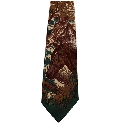 Polo Ralph Lauren 100% Seda Corbata Caballos Ecuestres De Colección Hecha a Mano EE. UU. 3.5"x57" Foto 1 de 4