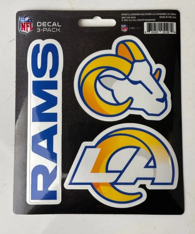Team ProMark NFL Los Angeles Rams Die-Cut Decal Sticker 3-Pack Made in U.S.A - Image 1 of 1