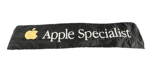Apple Computer Banner Sign Logo 8’ X 25.5” ‘Apple Specialist’ Black & Gold - VTG - Photo 1/10