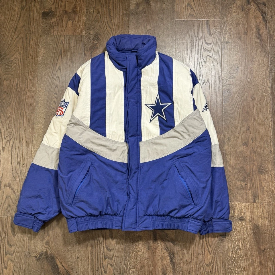 复古 90 年代达拉斯牛仔 Apex One NFL Puffer 夹克男式 M 码 — 第 1/4 张图片