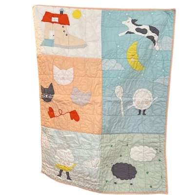 The Land of Nod Mother Goose Crib Quilt - 38.5" x 48 - Image 1 of 4