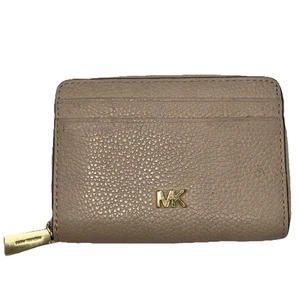 Portafoglio Michael Kors porta carte di credito monete pelle ciottolata rosa cerniera piccolo - Foto 1 di 16