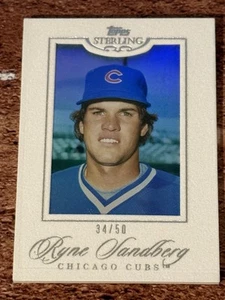 2006 Topps Sterling - RYNE SANDBERG - White Suede #186 Serial #d 34/50 - Picture 1 of 2