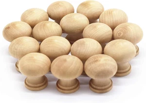 16PCS Pomelli rotondi in legno non finito per mobili cassetti cassetti maniglie estraibili (diametro - Foto 1 di 4