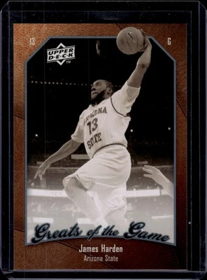 2009-10 Upper Deck Greats of the Game #36 James Harden Arizona State Rookie Foto 1 de 2