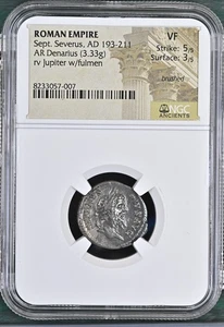 Roman Empire AD 193-211 AR Denarius Sept. Severus NGC VF - Foto 1 di 2