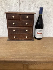 Antique Miniature Oak Apprentice Chest of Drawers,original handles - Picture 1 of 6