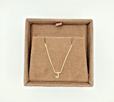 COLLAR INICIAL ROBERTO COIN PEQUEÑO TESORO ORO 18K DIAMANTE LETRA "J" Foto 1 de 4