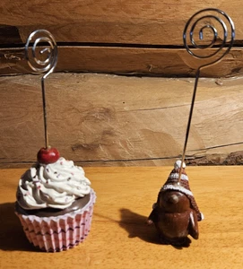 2 porta ricette o portafoto cupcake glassato e uccellino invernale - Foto 1 di 5