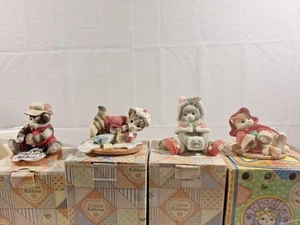 Lotto di 4 gattini Calico di Enesco inchiostro, matita, manicotto, ornamento - Foto 1 di 24
