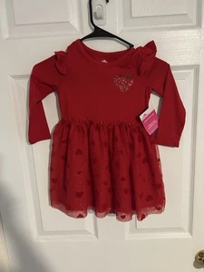 ¡FORMA DE CELEBRAR! Vestido Tutú Día de San Valentín Niñas Pequeñas-Besos Rojos-4T Nuevo con Etiquetas - Imagen 1 de 5