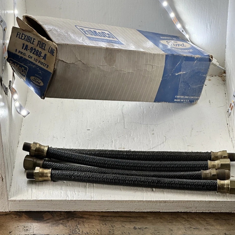 Lot Of 4 OEM 1951-1962 Ford Mercury FUEL LINE To FUEL PUMP FLEXIBLE FUEL HOSE - Image 1 of 4